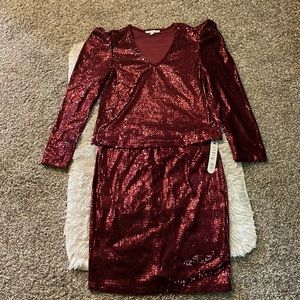 Burgundy outfit set